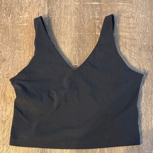 Athleta Transcend V-Neck Crop Sports Bra, Size Large